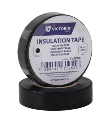 Szigetelőszalag, 18 mm x 20 m, VICTORIA FACILITY, fekete